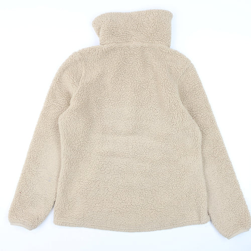 Skechers Women Beige Fleece Full Zip Hoodie Size S