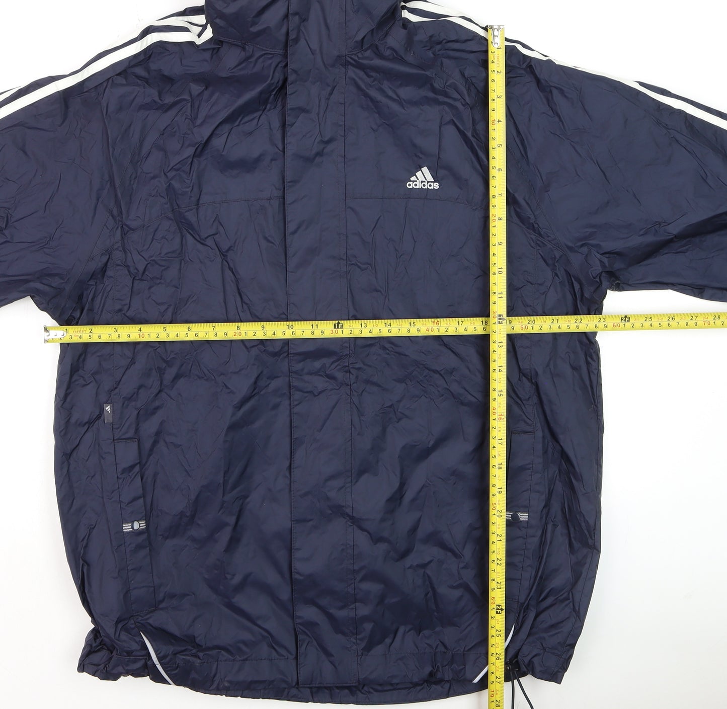 Adidas Men’s Blue Windbreaker Jacket L Full Zip Lightweight Sportswear