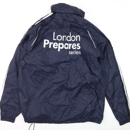 Adidas Men’s Blue Windbreaker Jacket L Full Zip Lightweight Sportswear