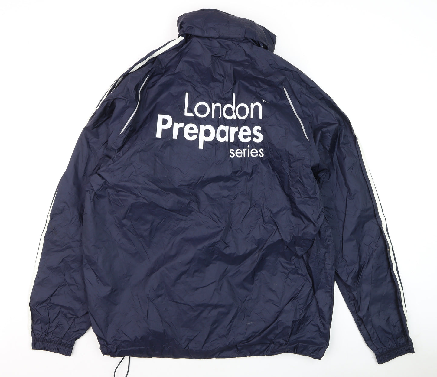 Adidas Men’s Blue Windbreaker Jacket L Full Zip Lightweight Sportswear