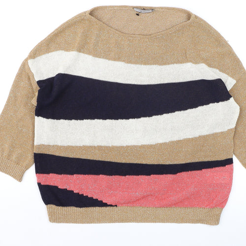 Superdry Women's Multicoloured Striped Boat Neck Pullover Jumper S