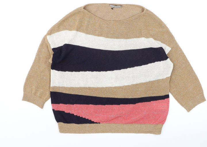 Superdry Women's Multicoloured Striped Boat Neck Pullover Jumper S