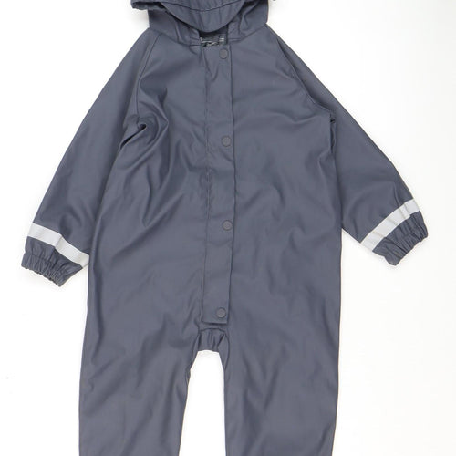 Marks and Spencer Boys Grey Hooded Shower Resistant Snowsuit 2-3 Years