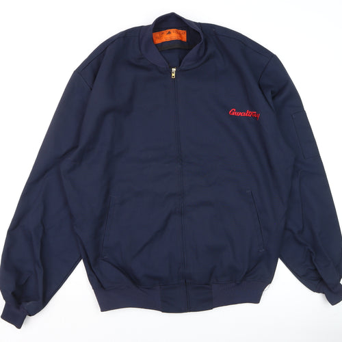 Red Kap Men's Blue Bomber Work Jacket L Embroidered Zip Front