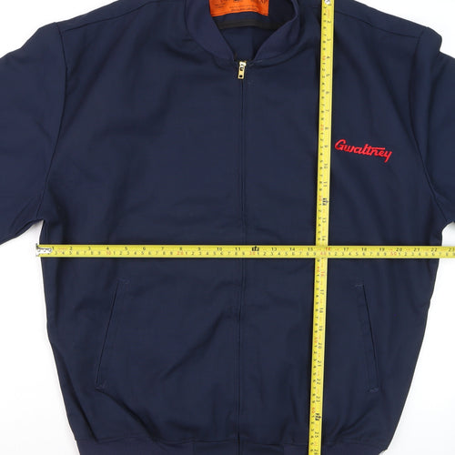 Red Kap Men's Blue Bomber Work Jacket L Embroidered Zip Front