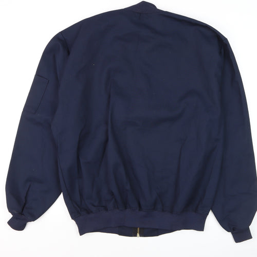 Red Kap Men's Blue Bomber Work Jacket L Embroidered Zip Front