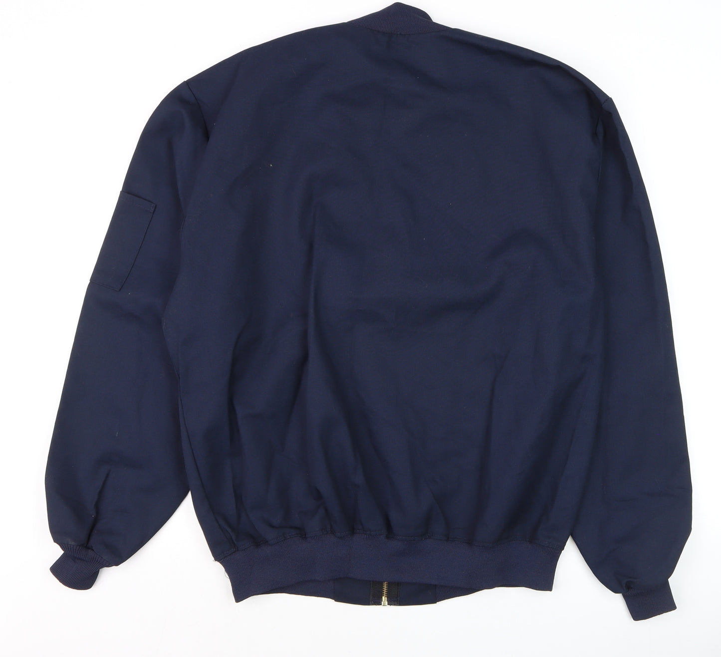 Red Kap Men's Blue Bomber Work Jacket L Embroidered Zip Front