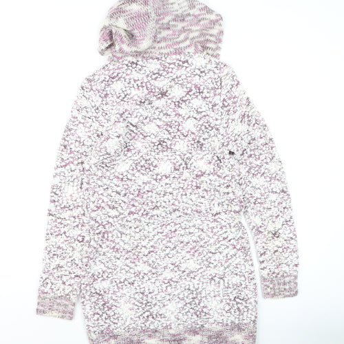 Stella Womens Multicoloured Size 10 Chunky Knit Hooded Tunic Jumper