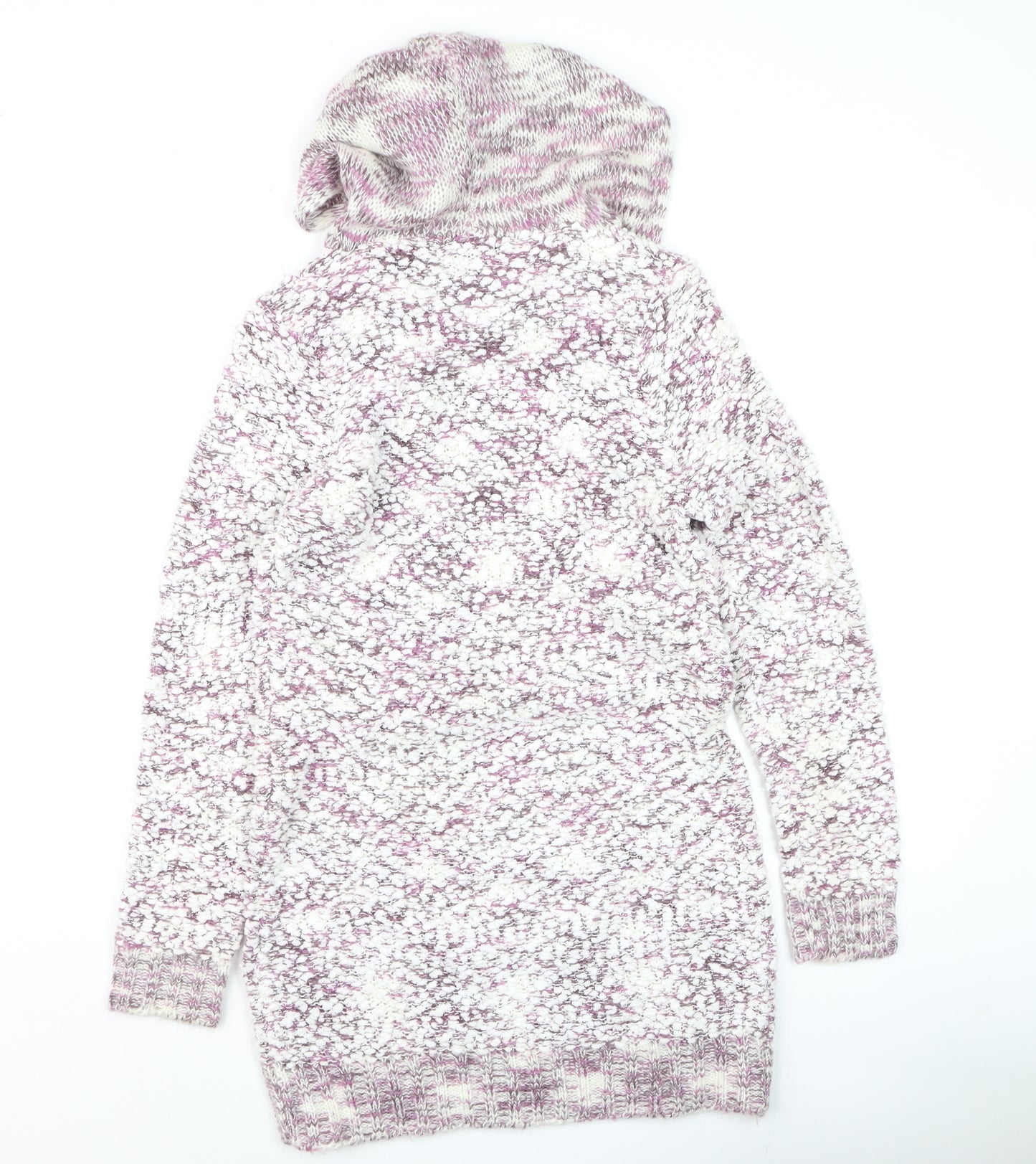 Stella Womens Multicoloured Size 10 Chunky Knit Hooded Tunic Jumper