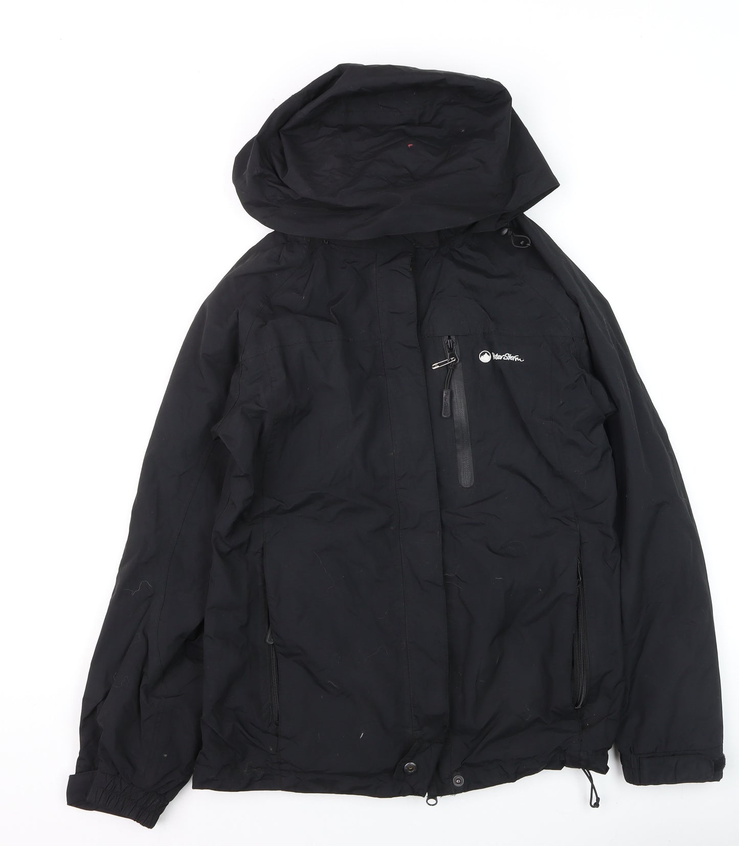 Peter Storm Women Black Size 8 Waterproof Hooded Rain Jacket