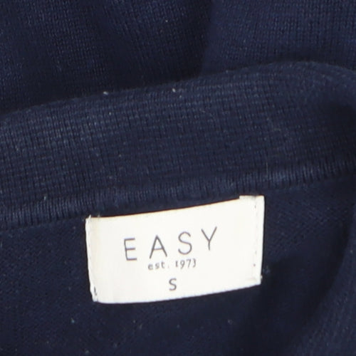 Easy Men’s Blue Collared Henley Knit Jumper Size S
