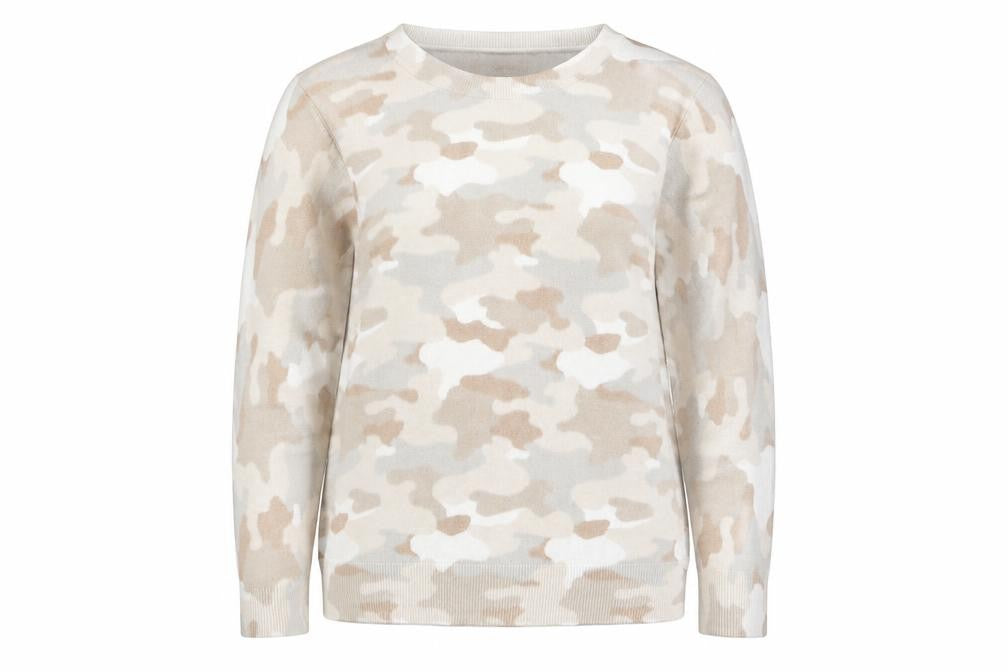 Front view of Marks & Spencer Women Beige Camouflage Jumper, size 12