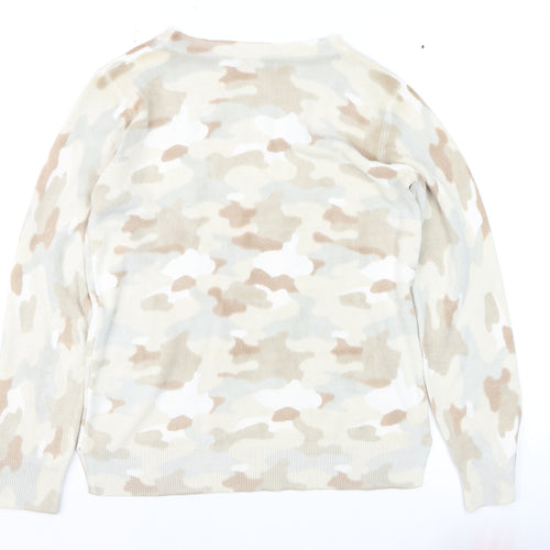 Marks and Spencer Women Beige Camouflage Jumper Size 12