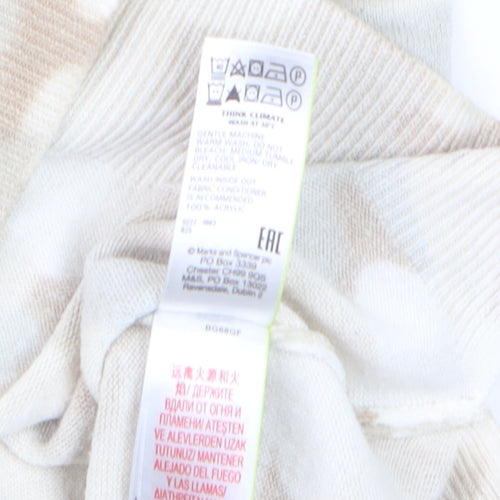 Marks and Spencer Women Beige Camouflage Jumper Size 12