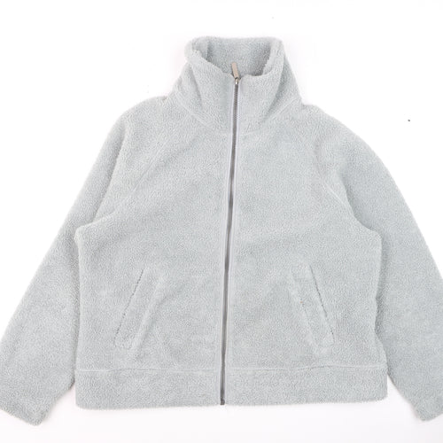 Part Two Womens Grey Fleece Zip Jacket Size 14 Warm Autumn Layer