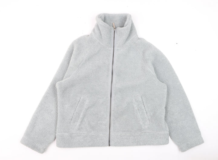 Part Two Womens Grey Fleece Zip Jacket Size 14 Warm Autumn Layer