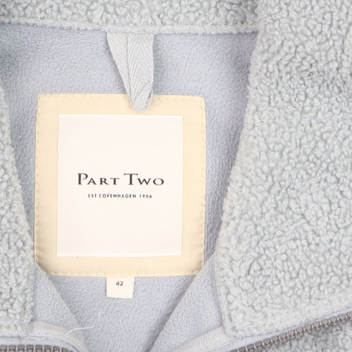 Part Two Womens Grey Fleece Zip Jacket Size 14 Warm Autumn Layer
