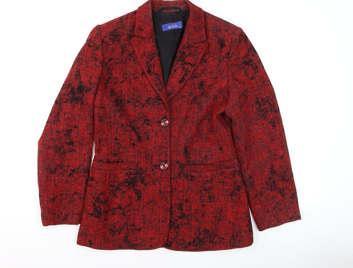 Wish Women Red Blazer Size 12 Classic Tweed Jacket