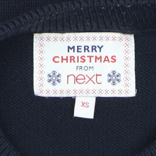 Next Womens Black Christmas Penguin Jumper XS Pullover Knit