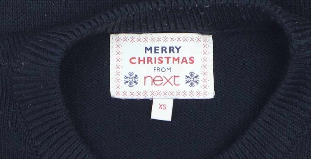 Next Womens Black Christmas Penguin Jumper XS Pullover Knit