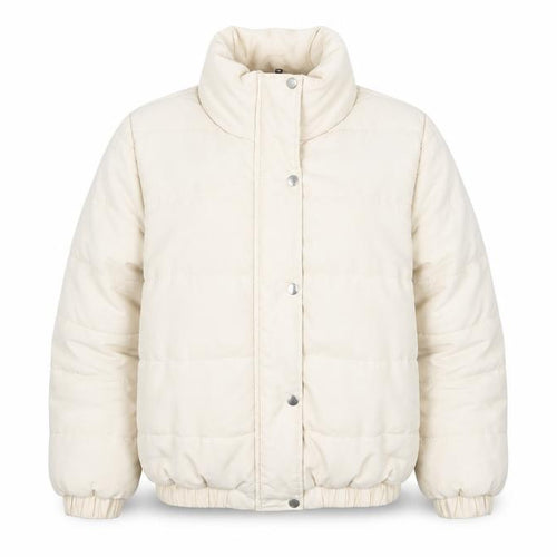 Boohoo Women's Beige Puffer Jacket Size 10 Winter Warm Outerwear