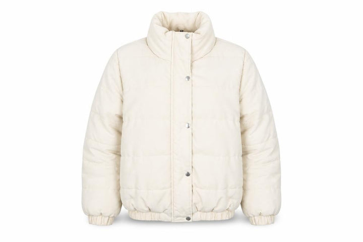Boohoo Women's Beige Puffer Jacket Size 10 Winter Warm Outerwear