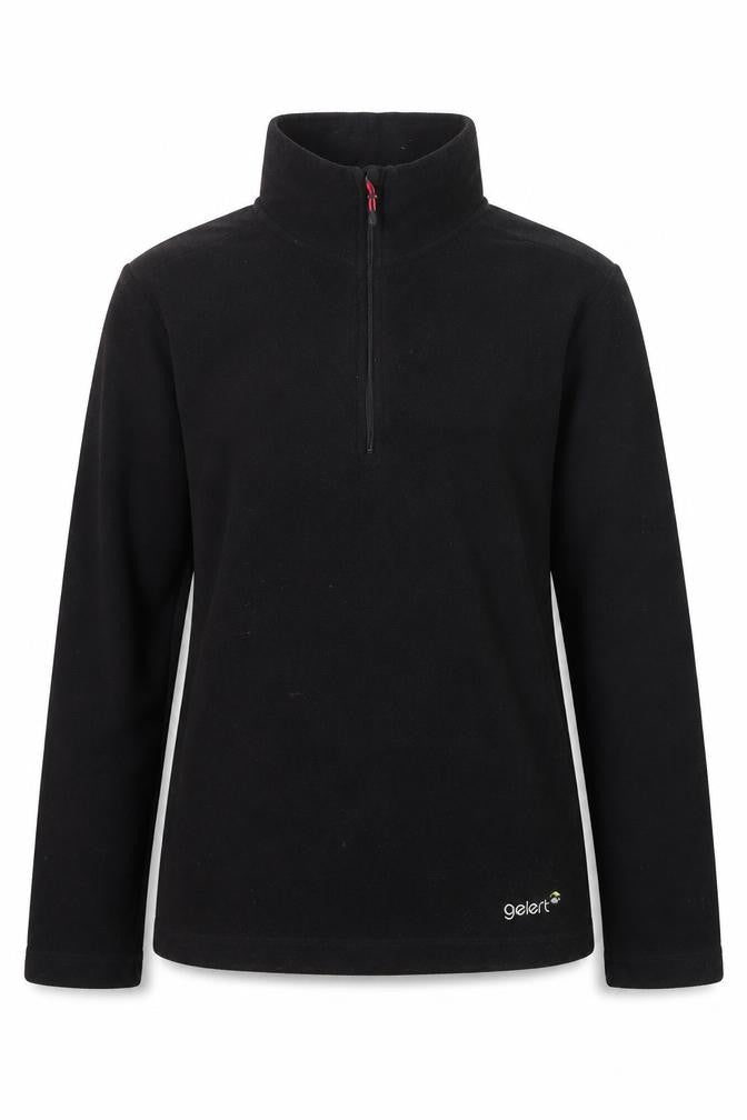Front view of Gelert Women's Black Fleece Pullover Sweatshirt, size 8, UK 1/2 Zip