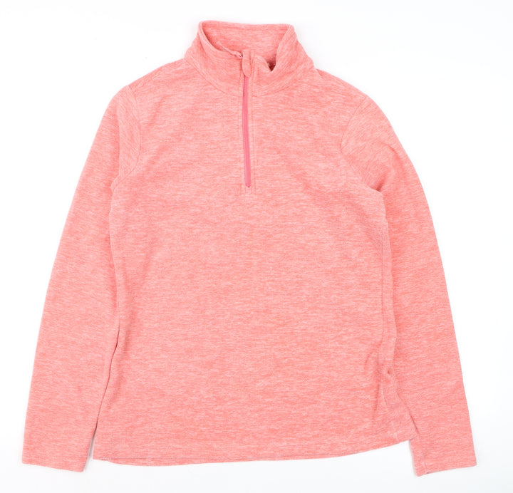 Mountain Warehouse Women's Pink 1/2 Zip Pullover Sweatshirt UK 10
