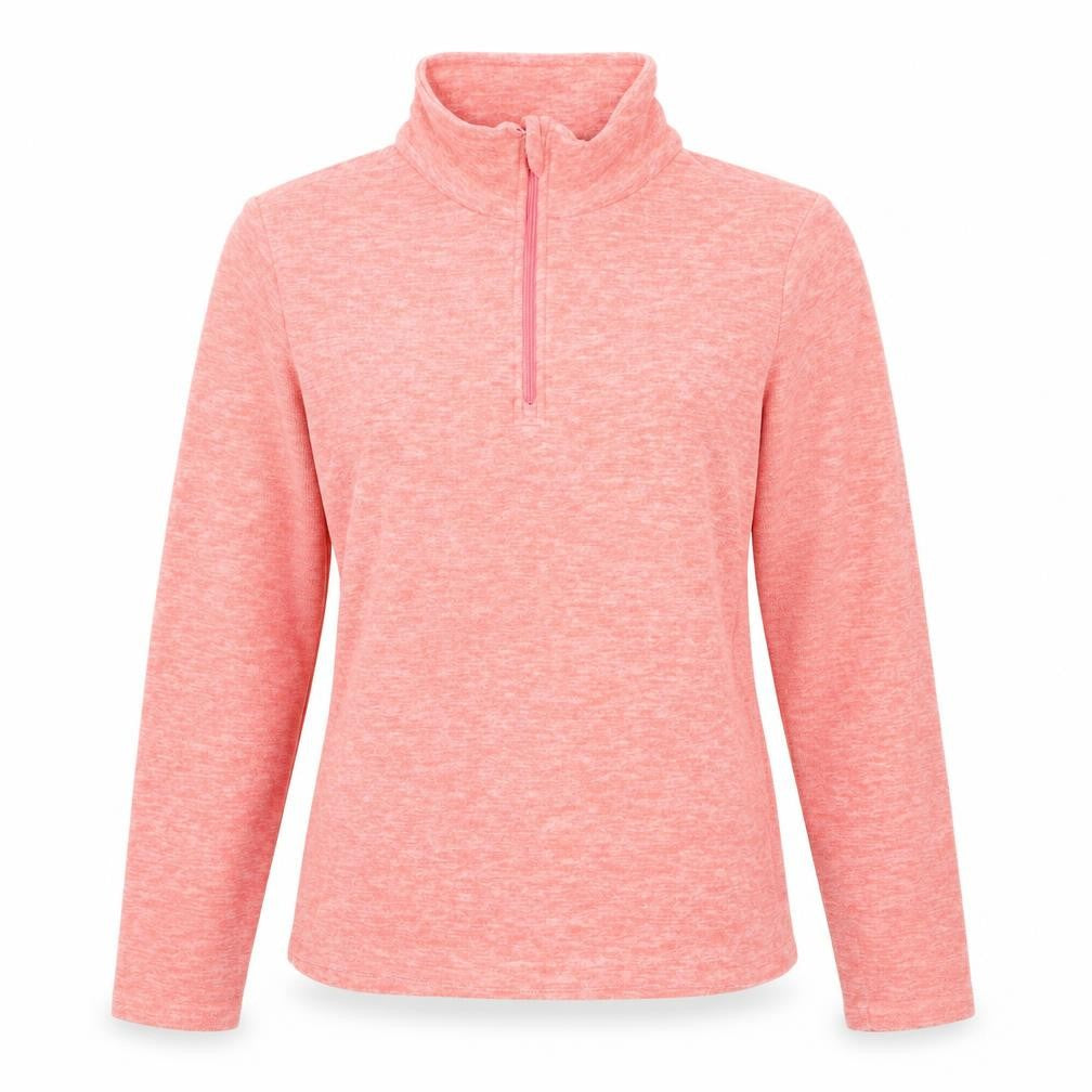 Front view of Mountain Warehouse Women's Pink 1/2 Zip Pullover Sweatshirt UK 10