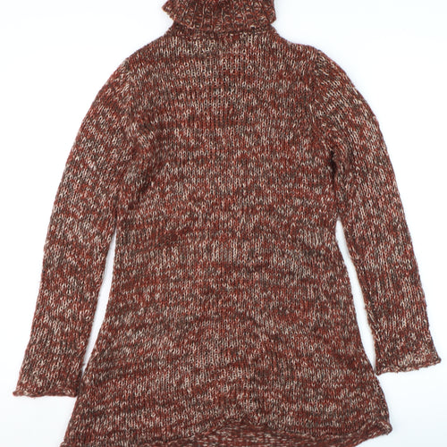 Wear With Pride Women's Brown Roll Neck Chunky Knit Jumper Size M