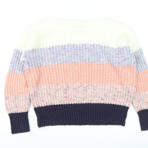 Nutmeg Women Multicoloured Size 10 Chunky Knit Pullover Jumper