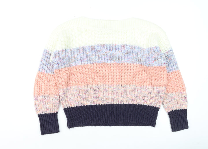Nutmeg Women Multicoloured Size 10 Chunky Knit Pullover Jumper