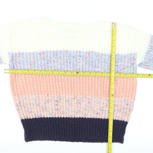 Nutmeg Women Multicoloured Size 10 Chunky Knit Pullover Jumper