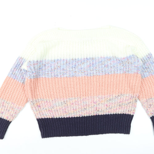 Nutmeg Women Multicoloured Size 10 Chunky Knit Pullover Jumper