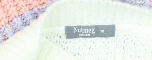 Nutmeg Women Multicoloured Size 10 Chunky Knit Pullover Jumper