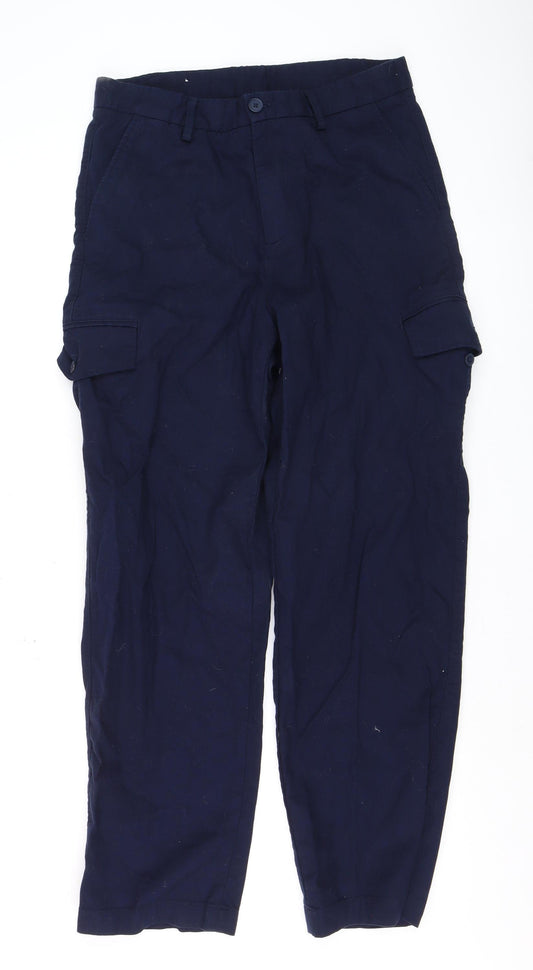Zara Men's Blue Cargo Trousers Size M Regular Fit