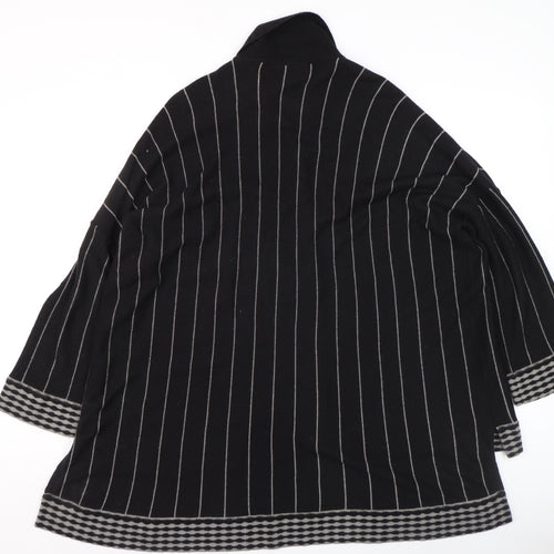 Wall Women’s Black Striped Alpaca Blend Collared Cardigan Size S