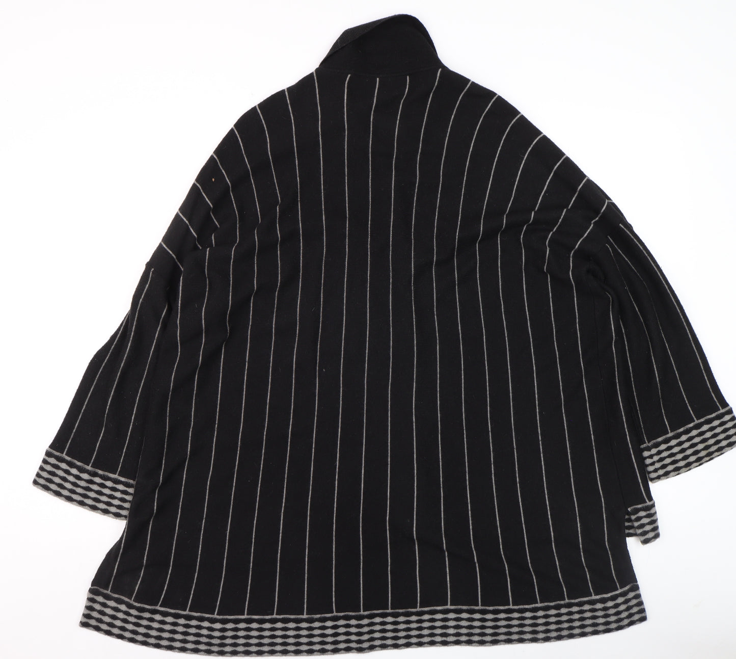 Wall Women’s Black Striped Alpaca Blend Collared Cardigan Size S