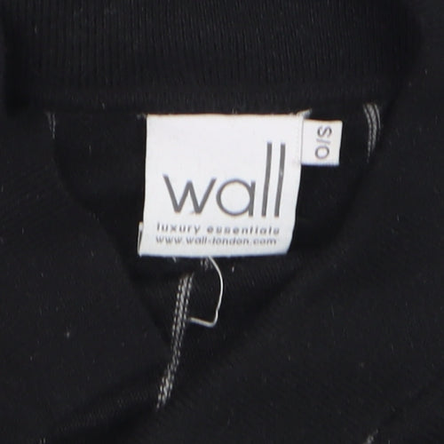 Wall Women’s Black Striped Alpaca Blend Collared Cardigan Size S