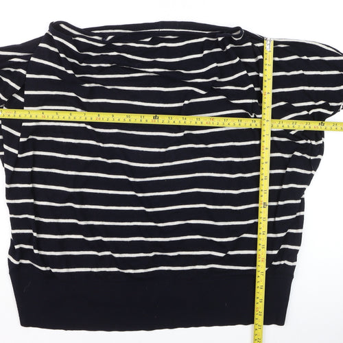 H&M Women's Blue Striped Boat Neck Pullover Jumper XS
