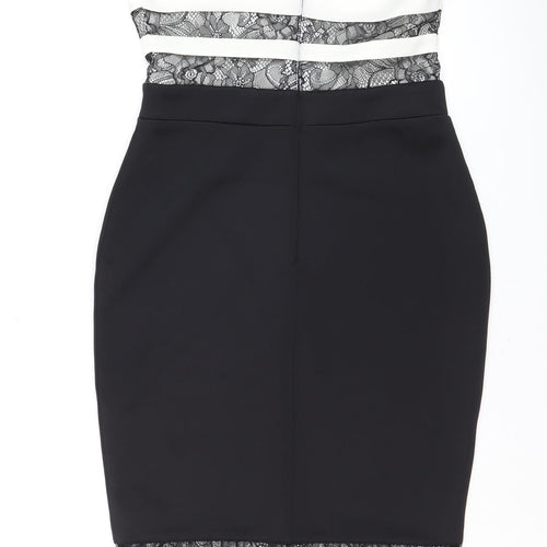 Love Women's Black Off Shoulder Lace Bodycon Dress Size 10