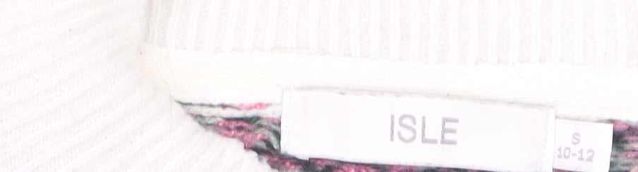 Isle Womens Multicoloured Fair Isle Knit High Neck Jumper Size S
