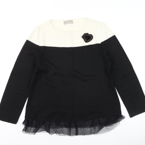 Maria Bellentani Women Black Wool Blend Pullover Jumper Size 10