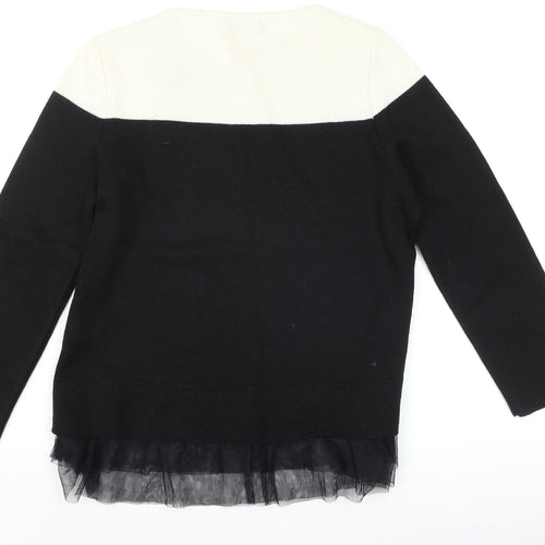 Maria Bellentani Women Black Wool Blend Pullover Jumper Size 10