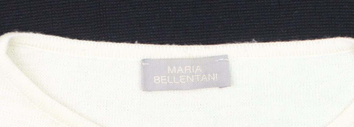 Maria Bellentani Women Black Wool Blend Pullover Jumper Size 10