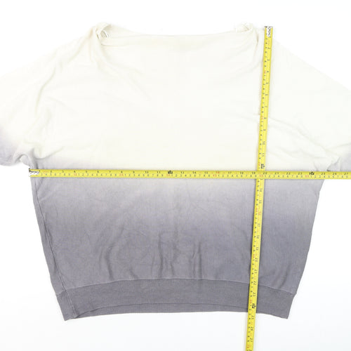 Mint Velvet Womens Grey Ombre Knit Jumper Size 14 Boat Neck