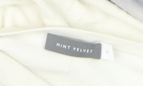 Mint Velvet Womens Grey Ombre Knit Jumper Size 14 Boat Neck