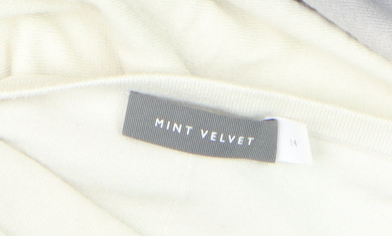 Mint Velvet Womens Grey Ombre Knit Jumper Size 14 Boat Neck