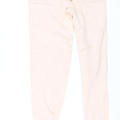 Oasis Women Pink XS Jogger Trousers Cotton Blend Elastic Waist