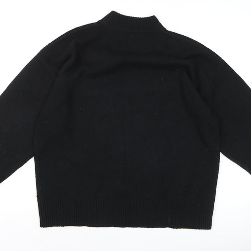 Tu Women Black Sequin 'Jolly' Christmas Jumper Size 14 High Neck